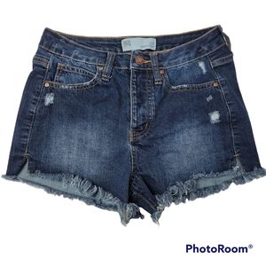 RSQ Womens Mid Rise Button Fly Denim Shorts Size 25